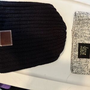 Love Your Melon Black and Gray Knit Beanies